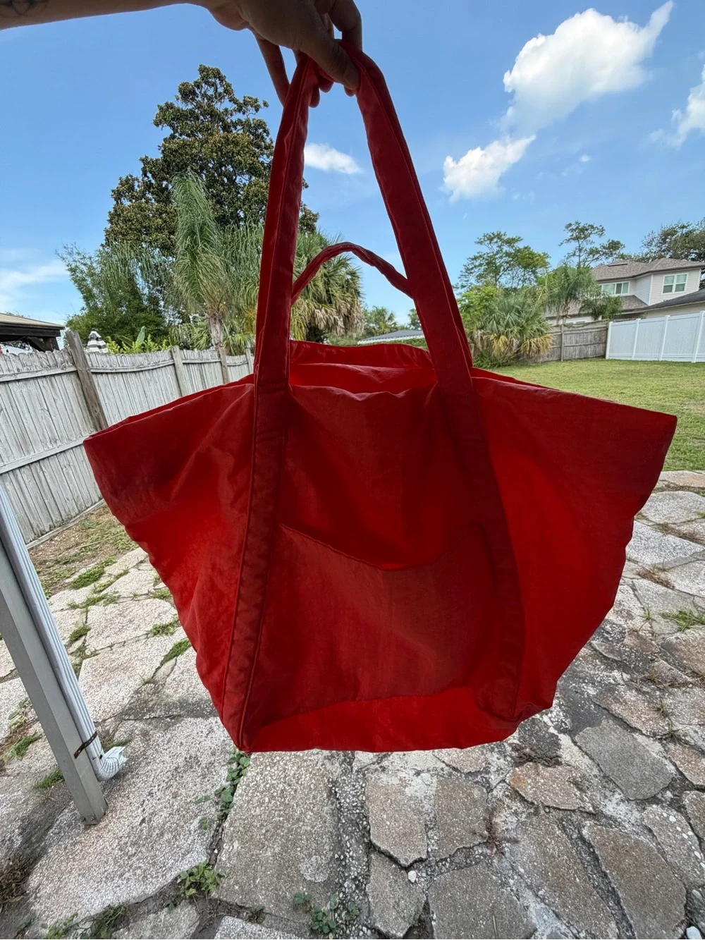 Baggu Poppy Cloud Large Travel Coral Tote Bag